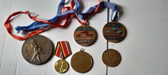 Job Lot Of Big And Different Original Soviet Memorable Medals.   