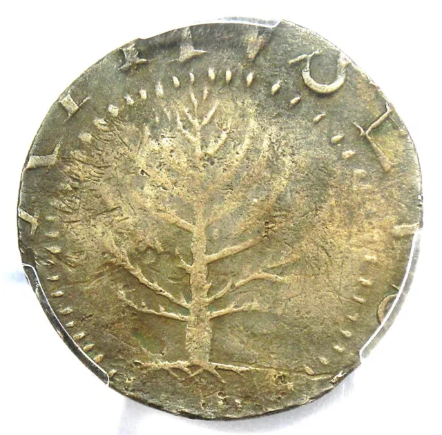 1652 Massachusetts Pine Tree Silver Shilling 1S - Certified PCGS VF Detail