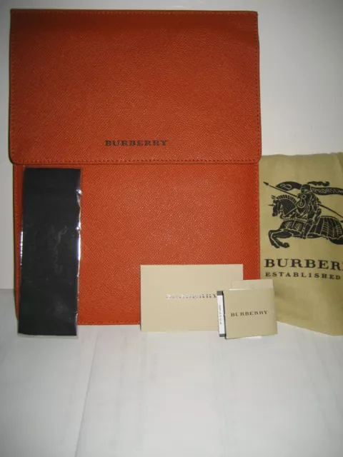 NEW BURBERRY Logo Italy Leather Apple iPad Kindle Tablet Sleeve Case Carry Cover