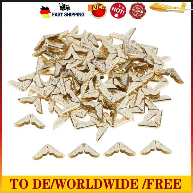 100pcs Tone Scrapbooking Albums Corner Protectors Card File Menu Metal Book