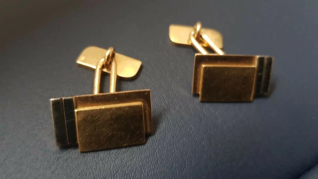 Boutons De Manchettes Vintage En Métal Et Nacre - Paire Années 20-30, Style Argenté