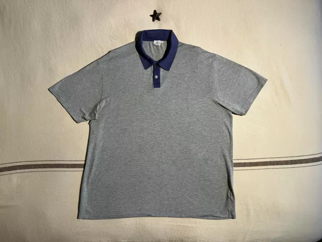 SUNSPEL Polo Shirt XL Blue Grey RARE MADE ENGLAND 47.5" Cotton 3