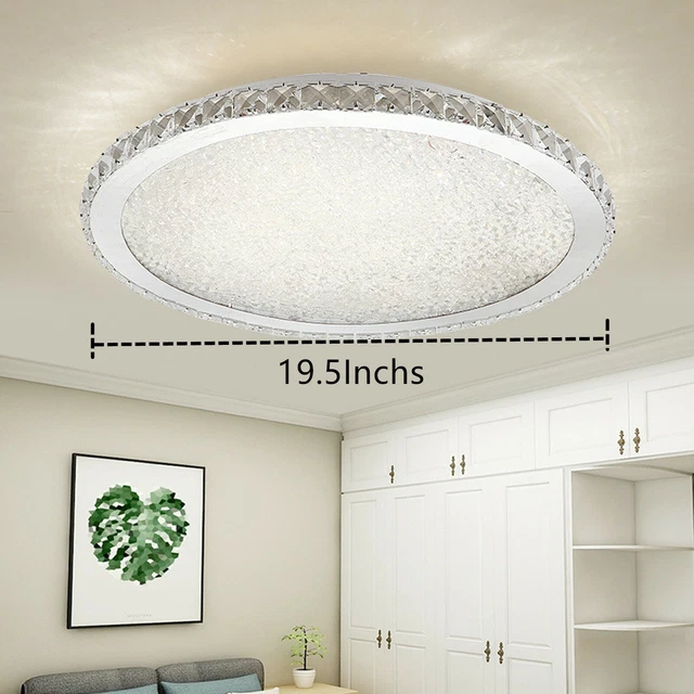 Modern Flush Mount Crystal Chandelier LED Ceiling Light Pendant Lamp Fixture USA