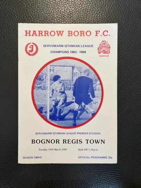 19.3.1985. Harrow Borough v Bognor Regis Town (Isthmian League Premier).