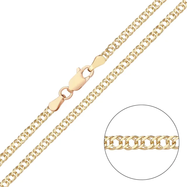9ct Rose Gold 1.7mm Diamond Cut Prince of Wales Chain Necklace 16 18 20