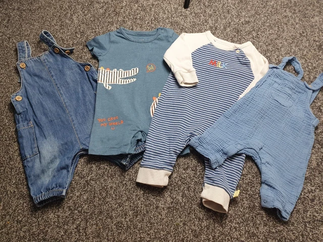 Pacchetto tuffetti e dungarees bambino 0-3 mesi 🙂