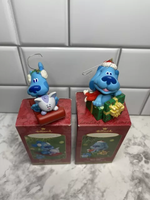 2000s Blues Clues Surprise Package Blue Periwinkle Nickelodeon Hallmark Ornament