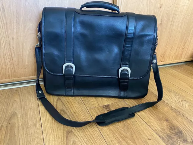 Black Leather Laptop Bag / Briefcase / office / Messenger Bag, soft Leather