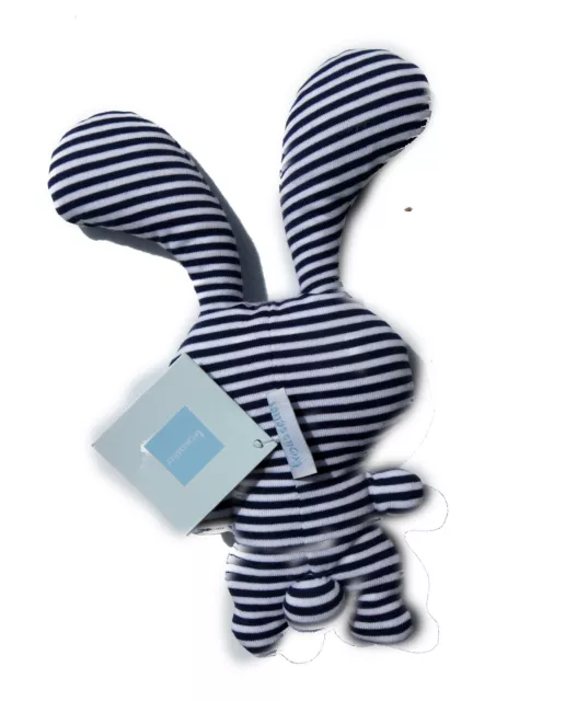 Trousselier Baby Kuscheltier Hase Rassel blau weiss Streifen Funny Bunny 24 cm 2