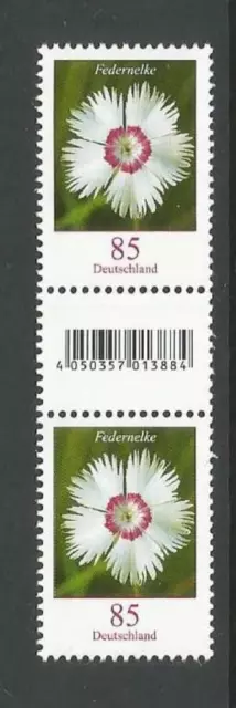 FEDERNELKE Serie Blumen Bund MiNr 3116R/500 Typ 1a - Paar mit EAN Zwischensteg