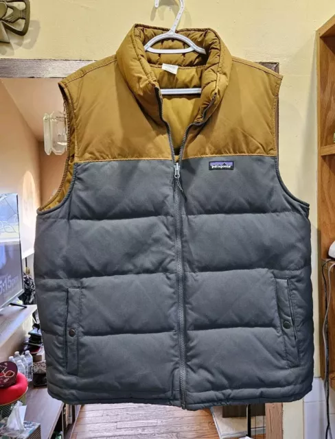 Patagonia mens bivy down puffer reversible gray vest size large