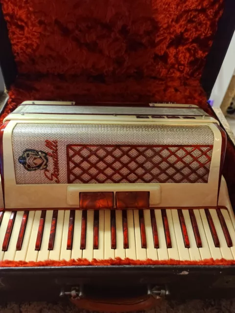 Vintage Scandalli Accordion 120-Bass 41-Key 2-Treble Bass Switches w/Case Works