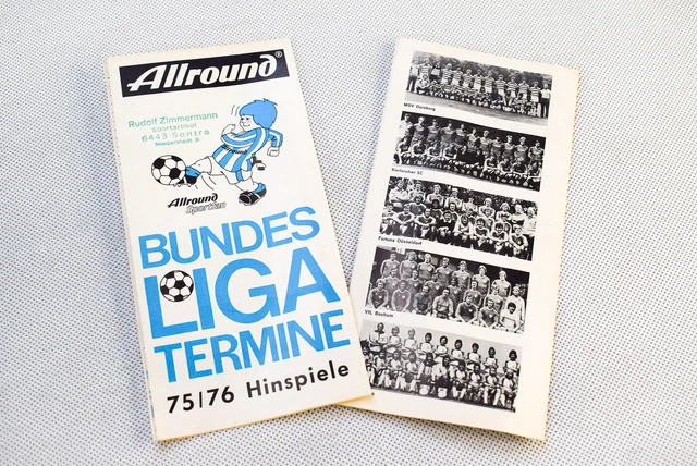 Allround Bundesliga Termine Spielplan 1975-1976 75-76 Flyer Vintage 70er 70s VTG