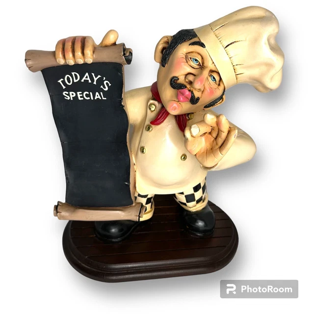 Pastry Cook Menu Display Peter Mook Large Chalkboard Kitchen Chef Statue Decor