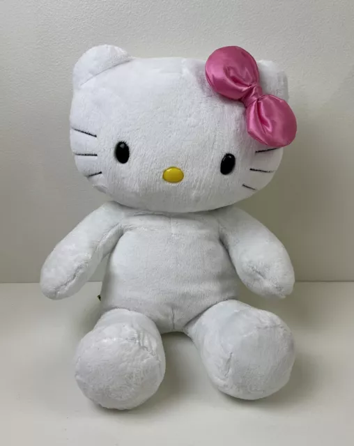 Hello Kitty Plush White w/Pink Bow 17" Build A Bear Workshop 2010 DIRT MARKS