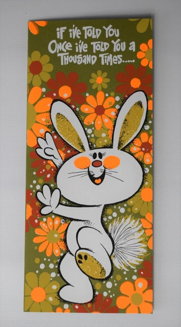 Greetings Cards  Mr Rabbit Vintage 60s/70sFunny Love Message Wishing Cards Humor 6