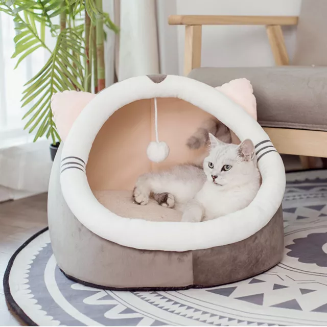 Pet Cat House Sleeping Bed Kennel Puppy Cave Super Soft kitty Tent Nest Indoor 9