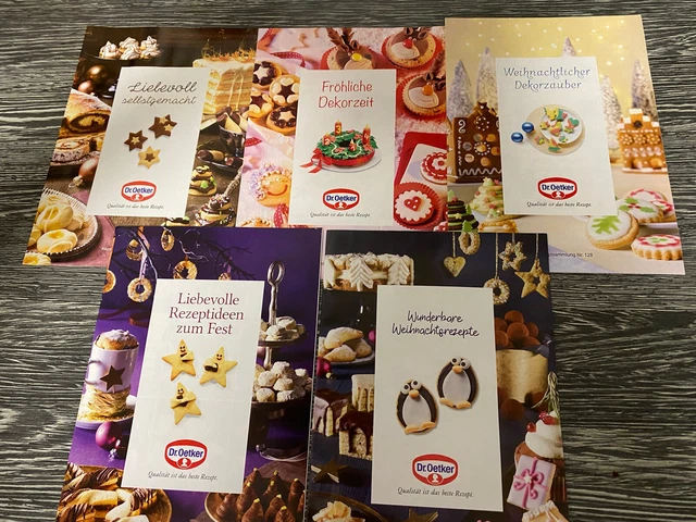 Dr. Oetker Rezeptsammlung Thema Weihnachtsrezepte Backen 5 Heftchen, alle neu