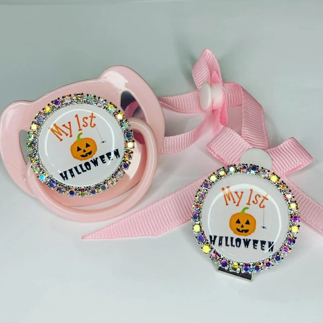 Halloween Peluznante Falso Clip Personalizado Bling Regalo Baby Shower Rosa Azul