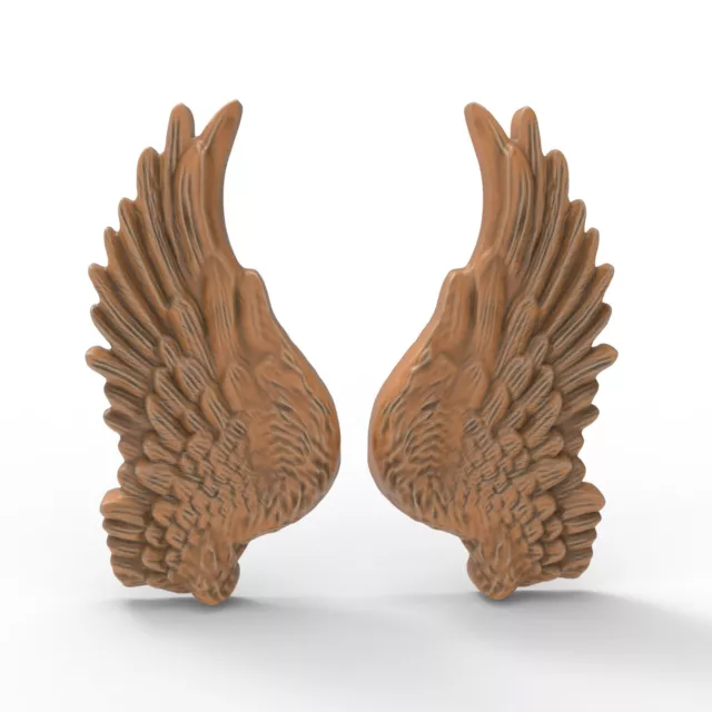 Pair 3D Printable Angels Wings Angel Cherub Wing STL Files For CNC Router DIY