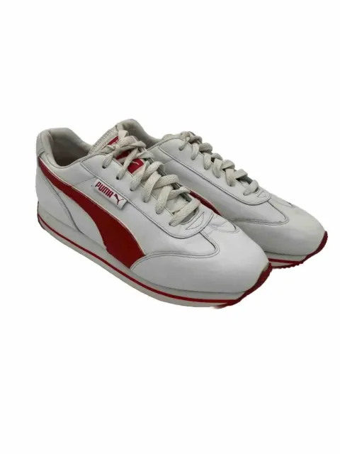 Vintage Puma Street Cat 90's Leather Sneakers White/Red Womens Size 9