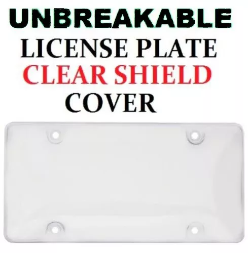 Universal Clear UNBREAKABLE License Plate Shield Cover