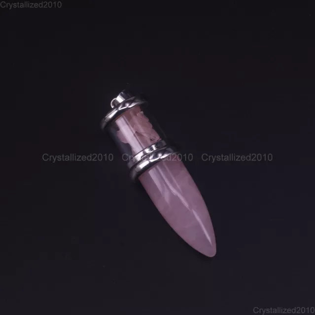 Natural Gemstone Chip Bead Hexagonal Pointed Reiki Chakra Healing Pendant Beads