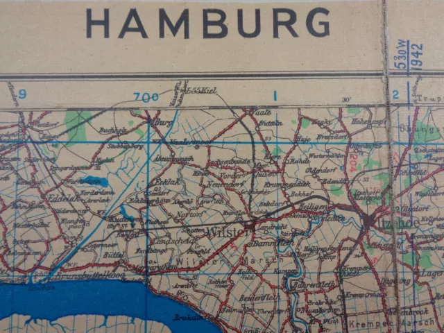 WW2 RAF / Army map of GERMANY entitled "HAMBURG"