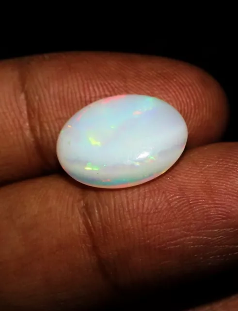 Natural Ethiopian Welo Multi Fire Opal Oval Cabochon Loose Gemstone 4 Cts