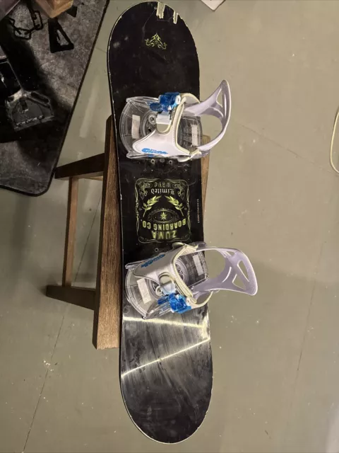 Used Small Kids Zuma Wave Beginner Snowboard 88Cm +Mini Ripper Bindings 7C-13C