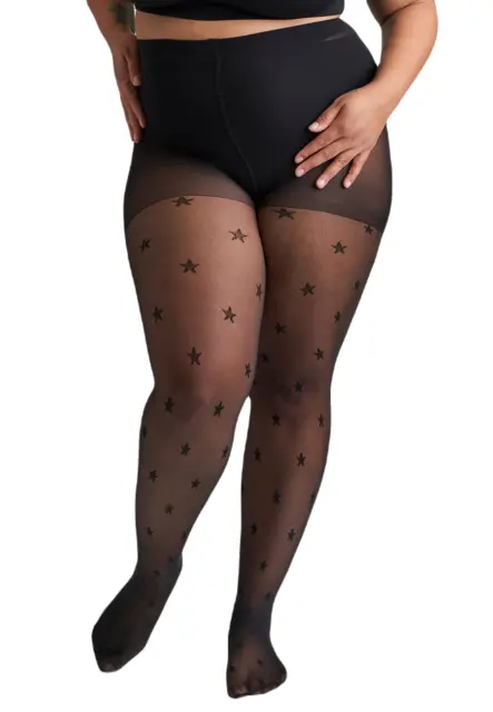 SHEER 20 DENIER Plus Size XXL Very Tall Wide Tights in Black Navy