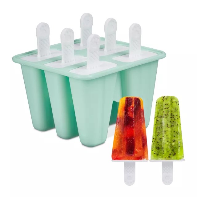 Moldes helados con palo, Formas 6 polos de hielo, Recipientes helados silicona