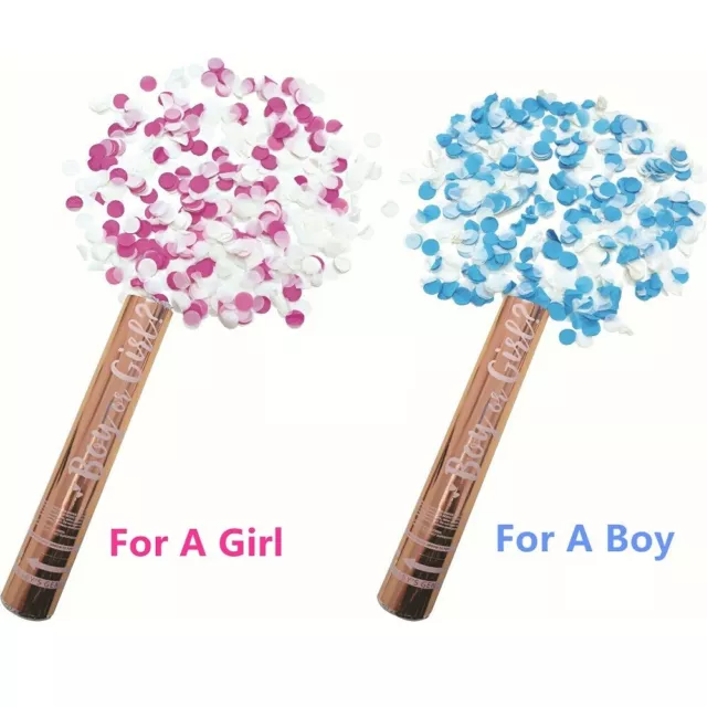 Gender Reveal Twist Party Popper 30CM Long Cannon Shooter Confetti Boy Or Girl