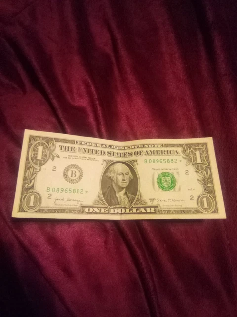 Low Serial Number Star Note, One Dollar Bill, 2017