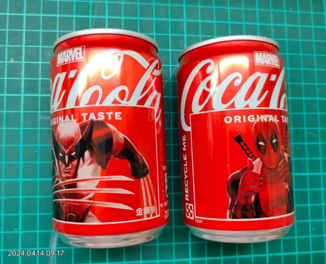 Taiwan Marvel Coca Cola  200 ml Cans Limited Edition : Deadpool and Wolverine