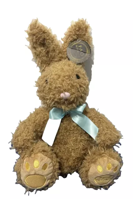 *BROWN* FAO Schwarz Bunny Rabbit Plush Stuffed Animal 12" Easter Fluffy *CUTE*