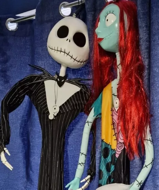 Disney Nightmare Before Christmas Large Prop Set Jack Skellington, Sally