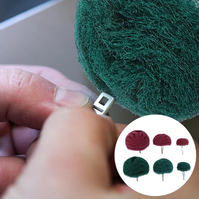 6 Pcs Polished Drill Buffing Wheels Mirror Abrasive Bit Scouring Pad Brush