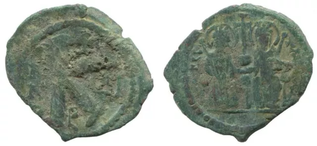 FLAVIUS JUSTINUS II 1/2 FOLLIS Ancient BYZANTINE Coin 6g/27mm #AA527.19U