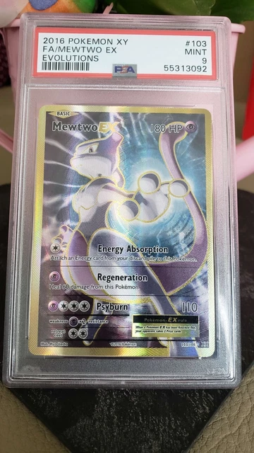 Carte Pokemon Mewtwo EX Full Art PSA9 (Mint) Anglais XY Evolution 103/108 !