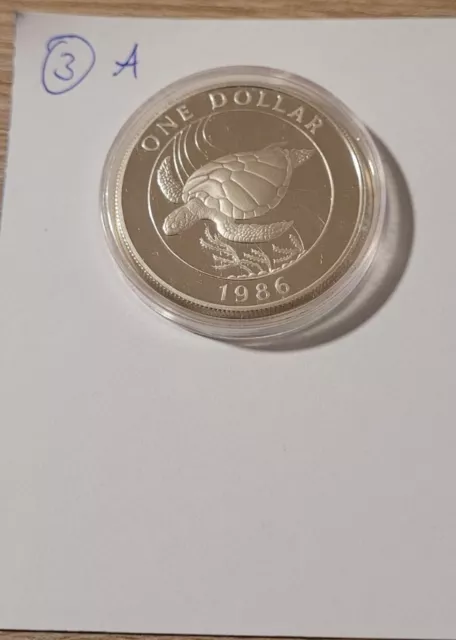 Bermuda One Dollar 1986 Elizabeth II Schildkröte