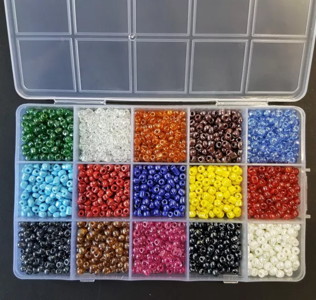 Box Perlen Set Schmuck-Bastel-Set Rocailles ca. 4mm 1.800 Stück Indianerperlen