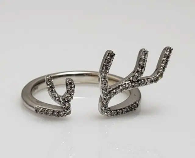 Enchanted Disney Elsa 1/5 cttw Diamond Sven Antlers 14k White Gold Ring Size 7