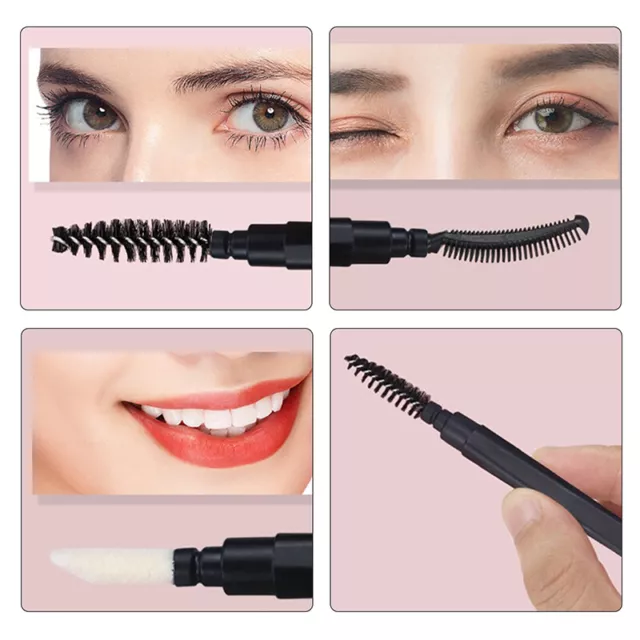 Portable Short Spiral Eyebrow Brush With Dust Cover Eyelash Comb Lip Brush zh