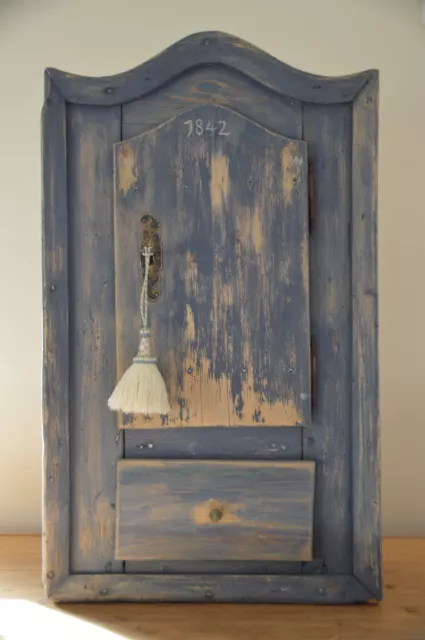 Beautiful Rustic Swedish / Scandinavian Painted Pine Wall Cupboard / Cabinet