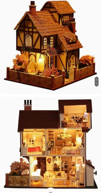  DIY Miniature Dollhouse Kit with Music Box Rylai 3D Puzzle  Challenge for Adult Kids (Flower Town) : Toys & Games