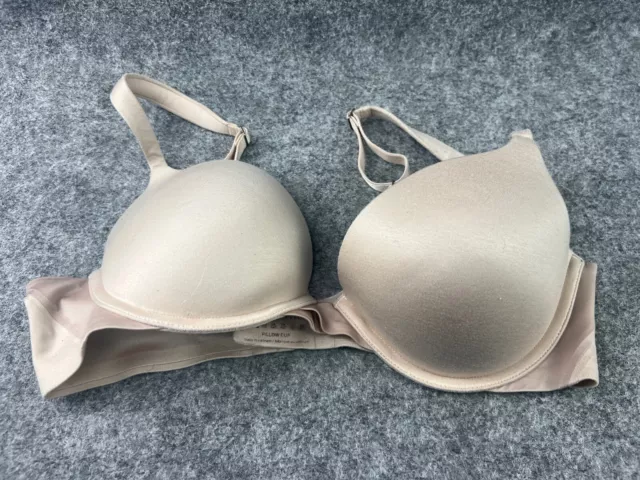 Spanx Pillow Cup Bra Women's 34C Beige Nude Underwire Lined Sara Blakely