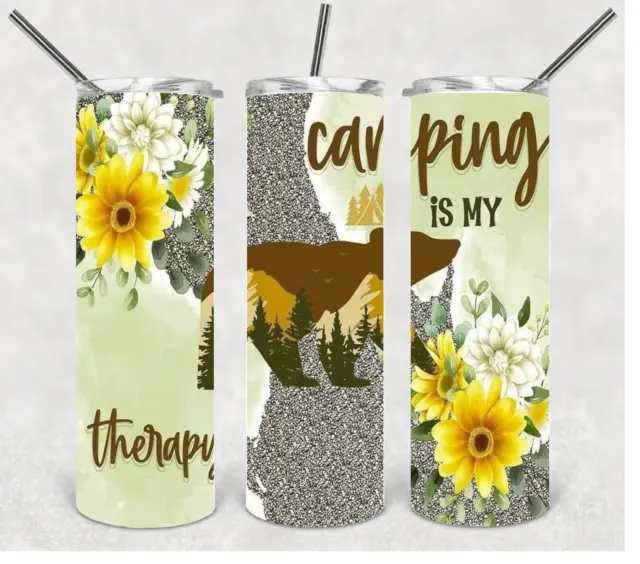 Camping is my Therapy, Camping Tumbler, #camplife