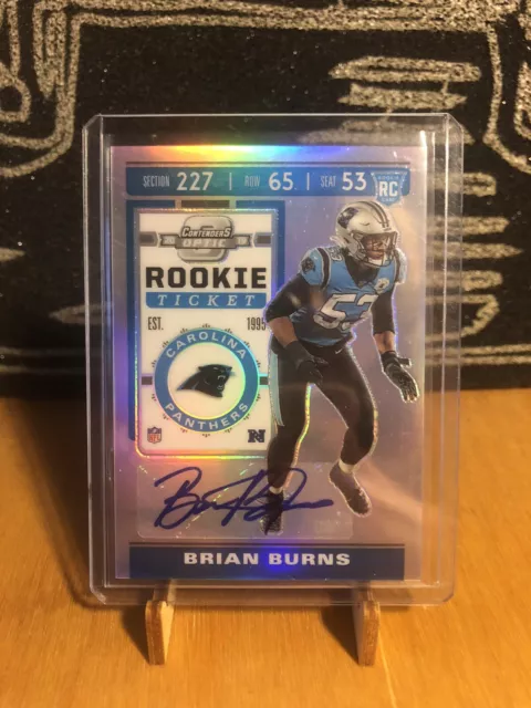 2019 Contenders Optic Brian Burns Rookie Auto Silver Holo NICE RARE #174