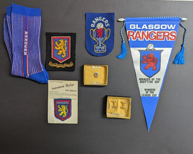 Uk Rangers Patch RANGERS 1960'S ORIGINAL Vintage Dead Stock Lot Patches Pennant Socks ...